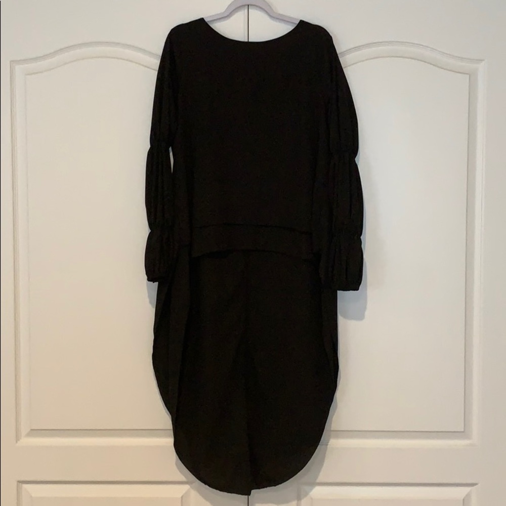 Black high low blouse